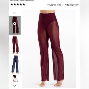Black cherry wine maroon mesh dance pants
